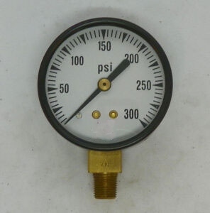 Standard factory-finish steel-case Pressure Gauge (2″), 0-300 psi
